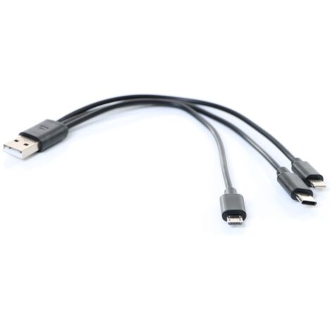 Kabeladapter USB 5V-2.0A mit 3 verschiedenen Steckern (1/2)