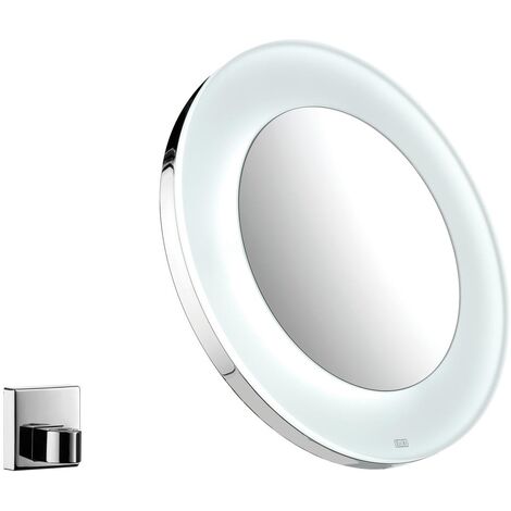 EMCO LED Akku-Kosmetikspiegel rund, Wandhalterung 3-fach chrom 109600123