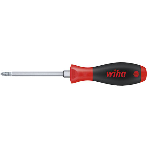 Wiha Schraubendreher SoftFinish® Pozidriv mit Sechskantklinge und Sechskantansatz PZ1 x 80 mm (00776)