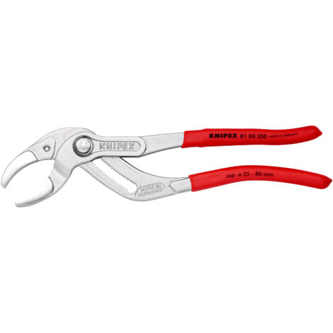 KNIPEX 81 03 250 Siphon- und Connectorenzange "SpeedGrip" mit rutschhemmendem Kunststoff überzogen verchromt 250 mm