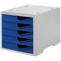 Ablagebox 5 Schubl.grau/blau Polystyrol H255xB270xT340mm