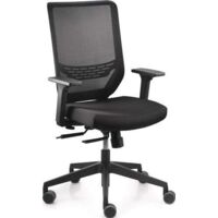 Bürodrehstuhl Mesh Armlehnen,verstellb.schwarz 410-520mm m.Synchront.Trgf.110kg