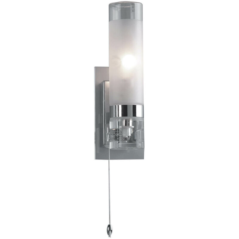 Italux Hook Lámpara de baño moderna cromada 1 luz con pantalla mixta transparente e14 ip44