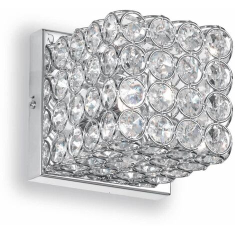 Chrome crystal wall light ADMIRAL 1 bulb