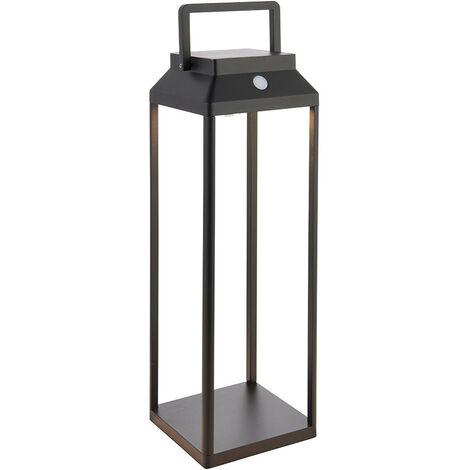 Portable garden lamp Linterna Aluminum alloy, polycarbonate Textured black 1 bulb 45cm (1/5)