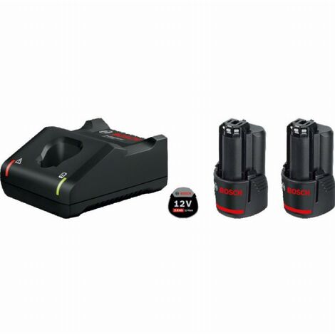 Bosch Kit di Avviamento a Batteria 12 Volt-2 Batterie 3,0Ah e Caricatore GAL12V-40