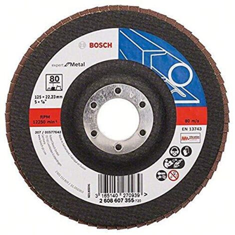 Disco lamellare BOSCH EXPERT FOR METAL con superficie piana Ø125 - Grana 80 - 2608607355 (1/4)