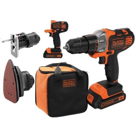 Trapano avvitatore MULTIEVO - 18V - BLACK + DECKER - con 1 batteria da 18V 1,5Ah - caricabatterie - valigetta - MT218S1A-QW