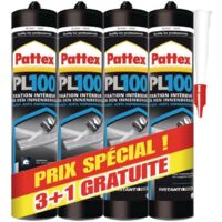 Adesivo PL100 PATTEX - serbatoio alto - bianco - set 3+1 - 798270