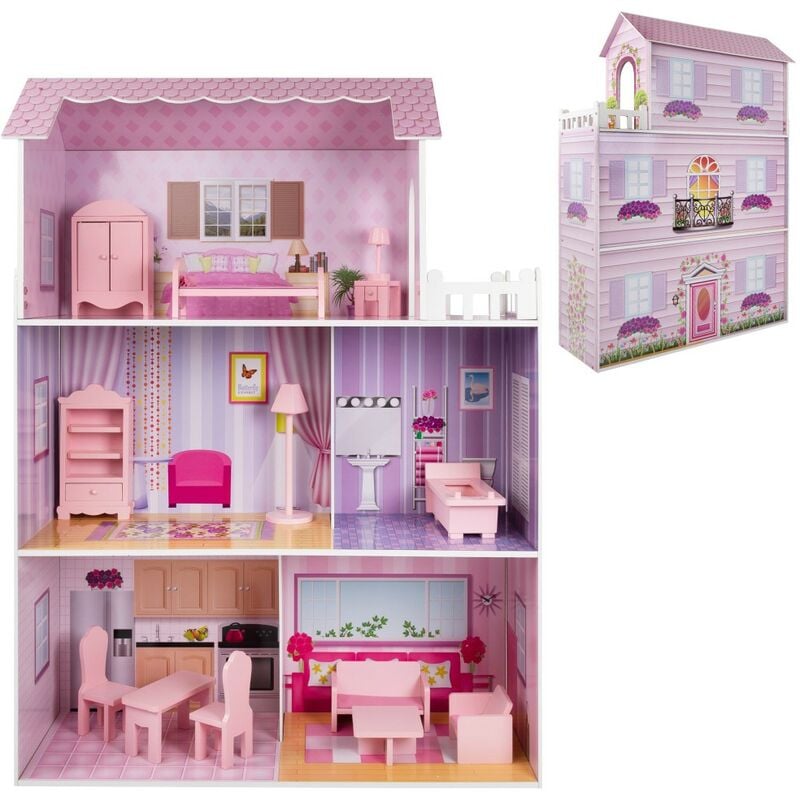 Casa De Muñecas colorbaby madera 80x31x113cm woomax 80x31x113