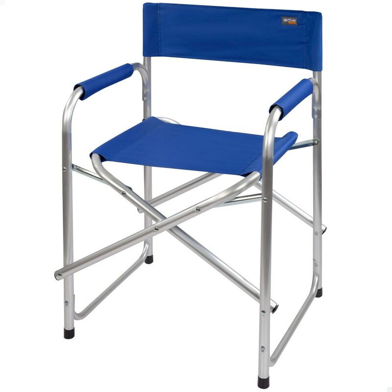 Silla director plegable camping azul Aktive