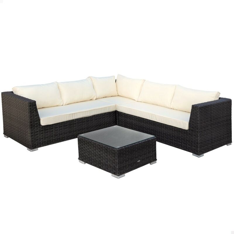 Conjunto muebles terraza sofá rinconera modular con mesa Aktive