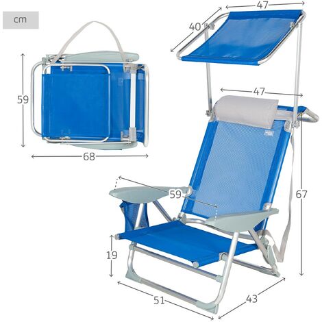 Silla plegable reclinable de playa Aktive