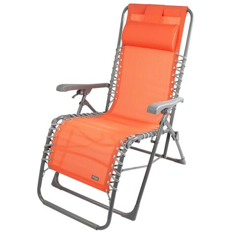 Silla De Playa Plegable Reclinable Con Cojín Rojo Aktive - Rojo