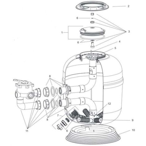 12 - Collecteur bas 6 trous pour filtre RTM et Python