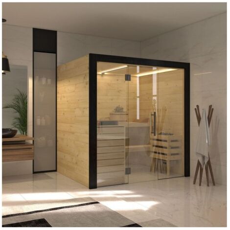Sauna Harvia Family Medium - Avec ou sans poêle: Avec poêle E160 commande déportée (1/5)