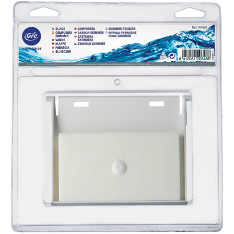 GRE – Volet de skimmer pour piscine – Dimensions 12 x 14,5 x 2 cm – Compatible avec skimmers universels – Plastique résistant pour filtration efficace