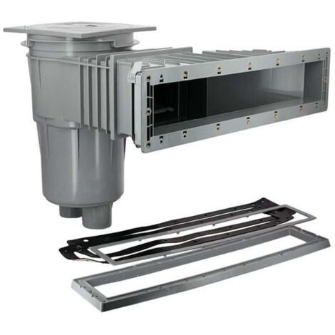 Hayward – Skimmer de piscine miroir 3139 – Pour béton liner – Ligne d'eau haute – Installation avec bride et joints inclus – Gris clair
