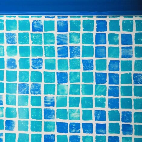 GRE – Liner piscine mosaïque Ø350 cm x H132 cm – Épaisseur 50/100 – Installation suspendue avec rail d'accroche – Étanchéité optimale