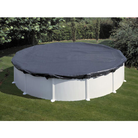 GRE – Bâche d'hivernage 120 g/m² pour piscine acier ronde Ø 4,80 m – Matériau PVC armé – Protection contre gel et saleté – Anneaux renforcés