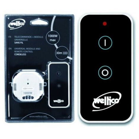 Weltico – Télécommande universelle ON/OFF pour projecteur – Module avec portée 50m – 1000W max – Compatible ampoules blanches et colorées