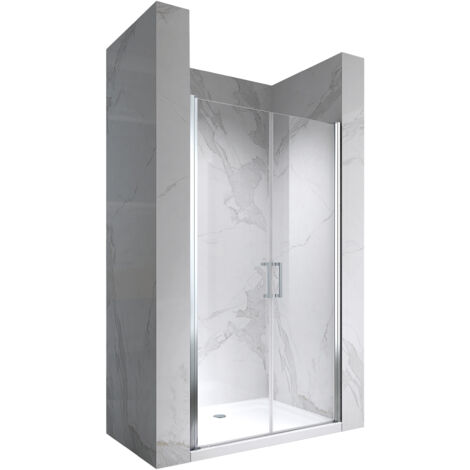 Porte de douche VIANA 92x195 cm verre transparent - ajustable de 92 à 95 cm (1/5)