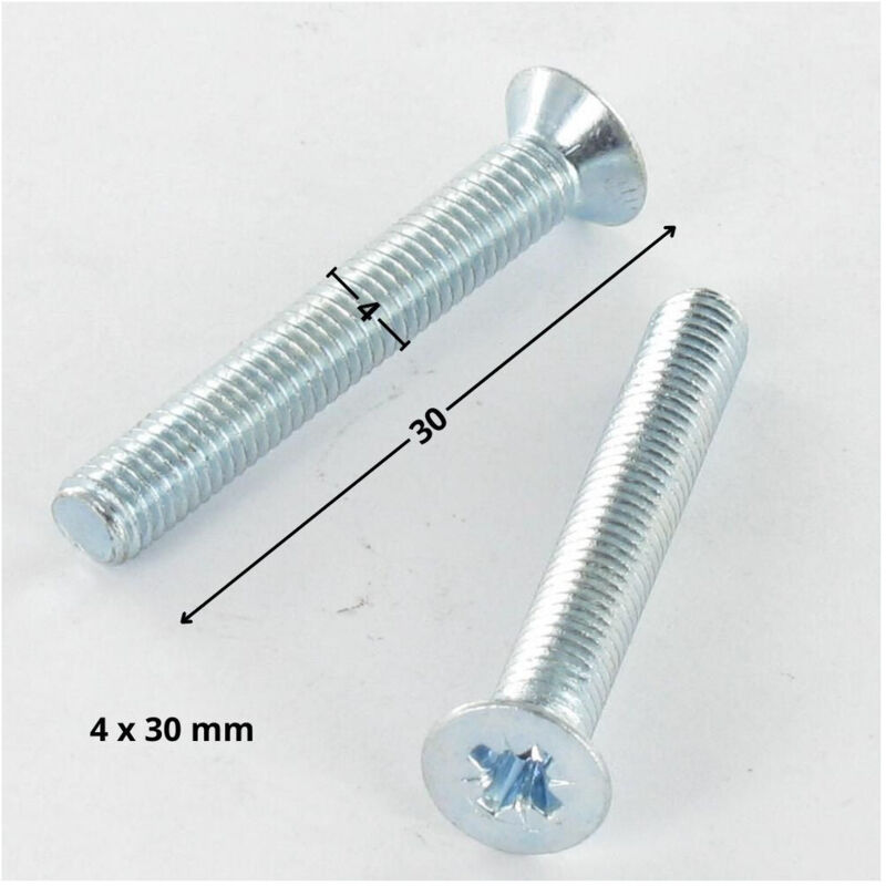 Vis métaux Tête fraisée Pozi N°2 M4X40 Acier zingué