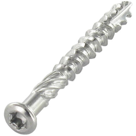 Vis terrasse TEKOR Tête fraisée Cranté TORX T20 4.5X50 Pointe antifendage type 17 Inox A2-400 pièces