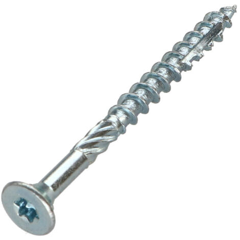 Vis charpente TEKOR Tête fraisée Cranté TORX T30 6X60 Filetée sur 40 Pointe antifendage type 17 Acier zingué (1/5)