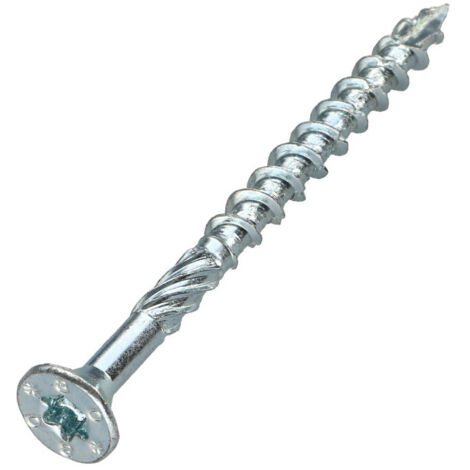 Vis charpente TEKOR Tête fraisée Cranté TORX T40 8X80 Filetée sur 50 Pointe antifendage type 17 Acier zingué (1/5)