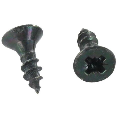 VBA Vis bois agglo Tête fraisée TF Pozi N°2 3.5X16 Filetage total Acier zingué noir-200 pièces