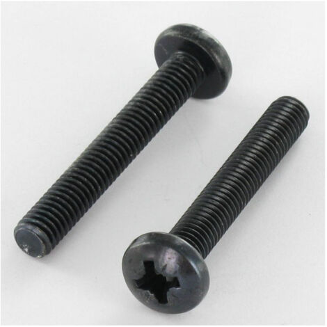 Vis métaux Tête cylindrique large Tête cylindrique bombée large TCBL Pozi 1 M3X10 Acier zingué noir-4000 pièces (1/4)