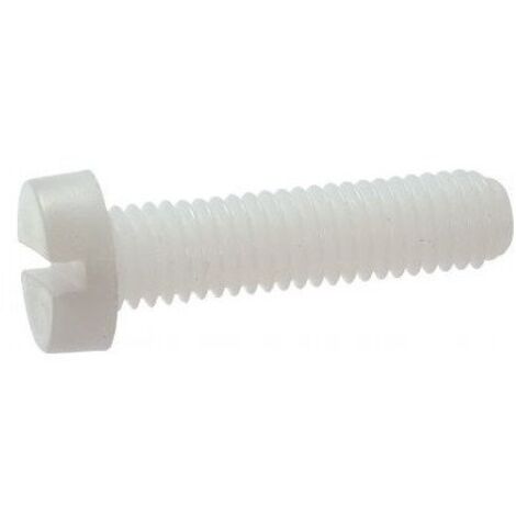 Vis métaux Tête cylindrique TC Fendue M3X16 Polyamide 6.6 nylon naturel-200 pièces (1/2)