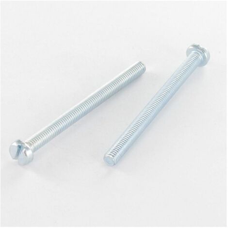 Vis métaux Tête cylindrique TC Fendue M5X50 Acier zingué blanc-30 pièces