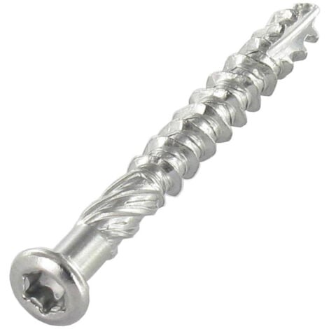 Vis terrasse Tête fraisée TF Cranté TORX T25 5X60 Pointe antifendage cut type 17 Inox A2-30 pièces