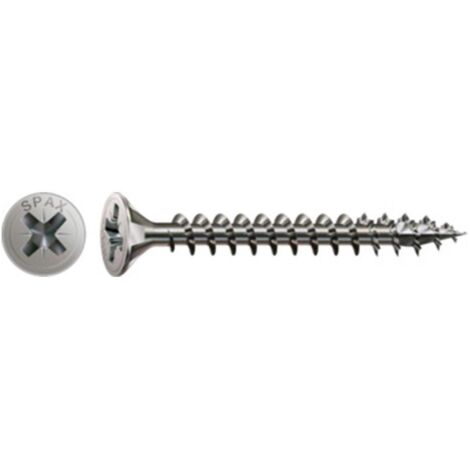 Spax Vis bois 4CUT Tête fraisée TF Pozi N°2 Inox A2 4X40 Filetage total-1 pièce