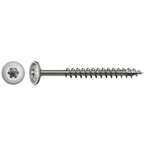Spax Vis charpente tête disque Inox A2 6X80 Filetage total TORX T30-10 pièces