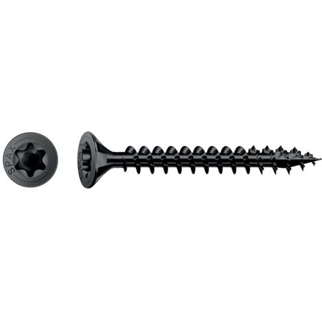 Spax Vis bois Tête fraisée TORX T20 3.5X20 Filetée sur 13 Acier zingué noir-200 pièces