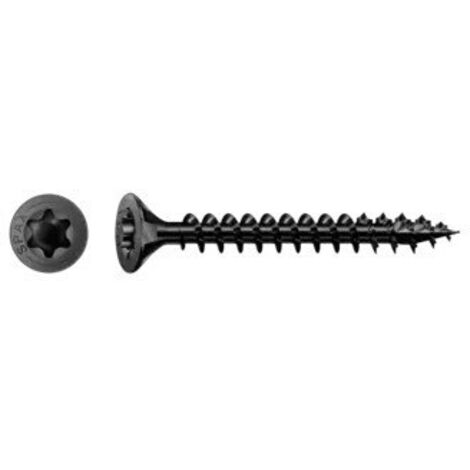 Spax Vis bois Tête fraisée TF TORX T20 4.5X60 Filetée sur 34 Acier zingué noir-1 pièce (1/3)
