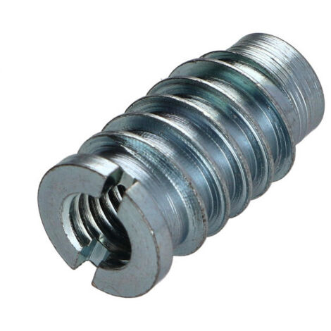 Insert fileté bois fendu M8 13X25 Acier zingué-1 pièce
