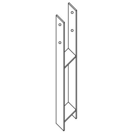 PIED De POTEAU Forme H 91X600X60X6 Forte tenue à la corrosion Acier galvanisé à chaud-1 pièce (1/3)
