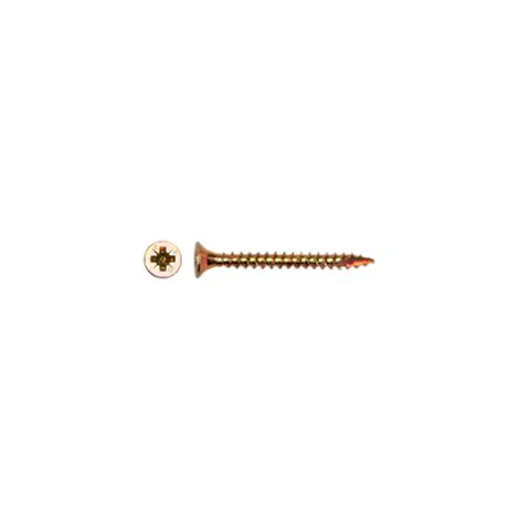 Vis bois TEKOR Tête fraisée Pozi N°2 5X30 Filetage total Pointe antifendage type 17 Bichromaté (1/2)