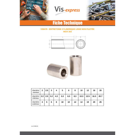 Entretoises Rondes En Aluminium - Lot De Vis Sans Filetage - Métrique - Neuf