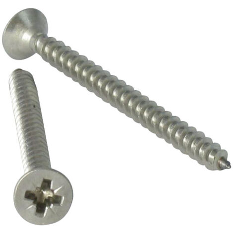 VBA Vis bois agglo Tête fraisée TF Pozi N°2 5X60 Filetage total Inox A4-800 pièces (1/5)