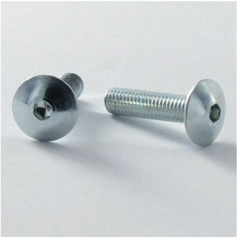 Vis Poelier tête ronde large TRL M6X50 Clé de 4 HC4 Acier zingué-400 pièces (1/5)