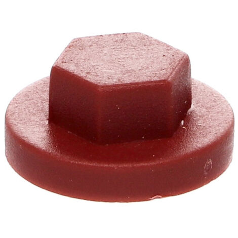 CAP Polyéthylène Vis Diamètre 6.3 Surplat 10 RAL8012 brun rouge