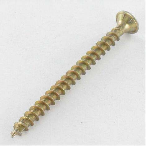 Vis Spax Tête fraisée TF Pozi N°2 4.5X45 Diamètre de tête: 8,8 Filetage total YELLOX Spax Bichromaté-100 pièces