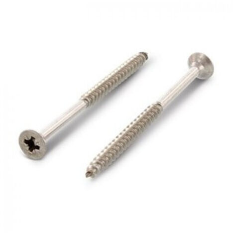 VBA Vis bois agglo Tête fraisée TF Pozi N°3 6X140 Filetage partiel Inox A4-30 pièces (1/2)