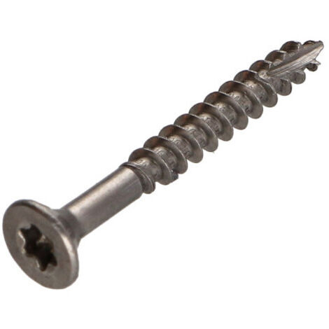 Vis bois TEKOR Inox A2 Tête fraisée Cranté TORX T25 6X45 Filetée sur 30 Pointe antifendage type 17 (1/5)