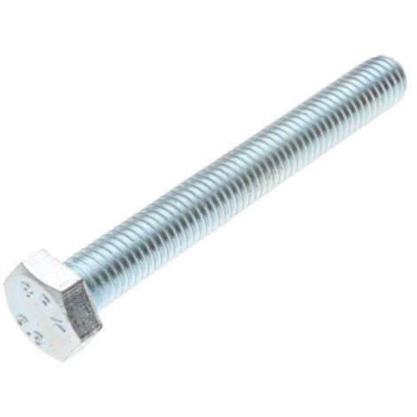 Vis métaux Tête hexagonale TH M10X90 Classe 6.8 Acier zingué blanc-30 pièces (1/2)